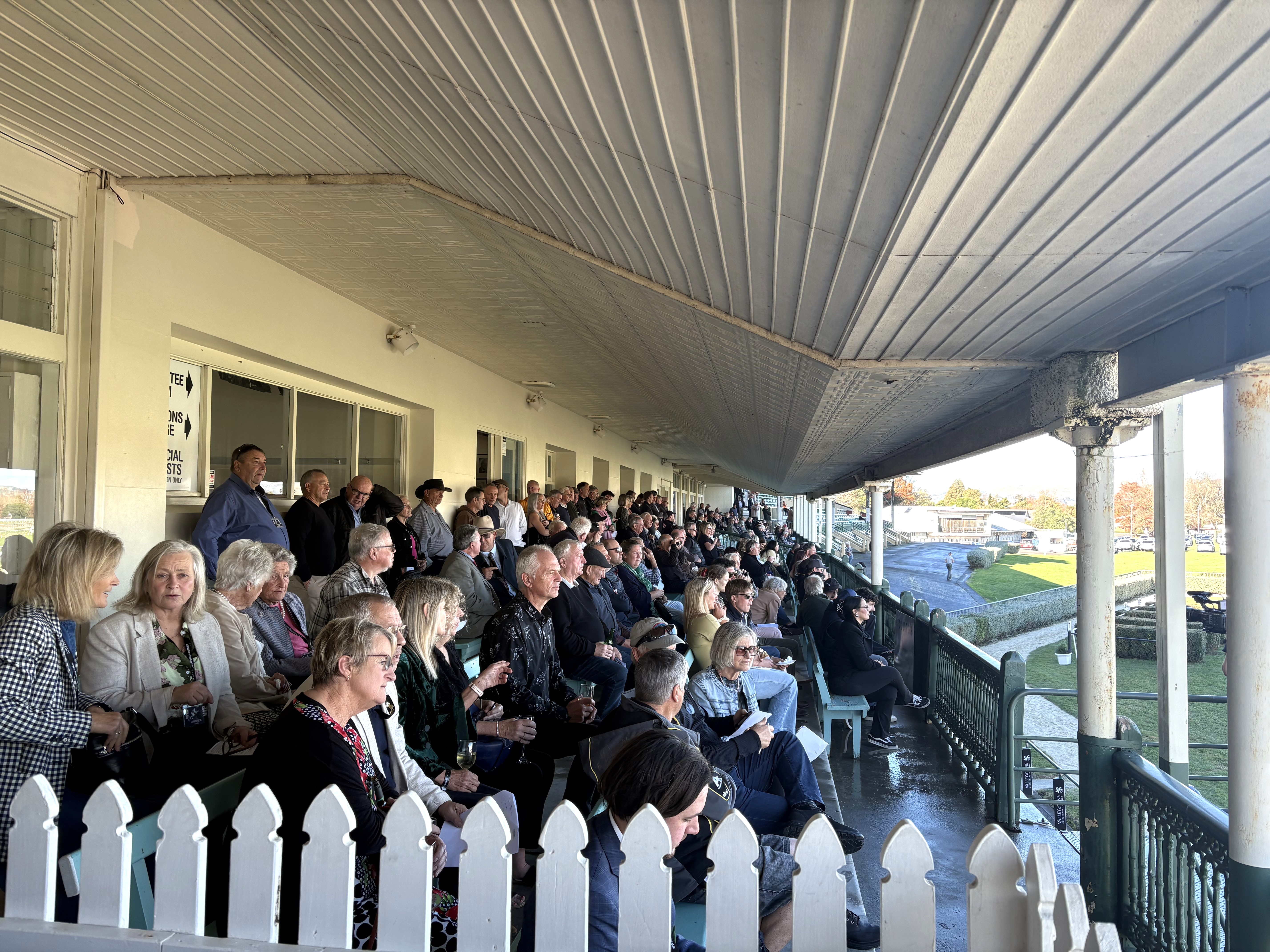 People in grandstand